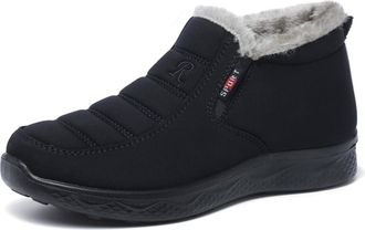 Generic Ankle Boots Wide Fit Women Orthopedic Boots for Women Waterproof Boot Fur Lined Winter Boot Waterproof Snow Warm Booties Slip on Wide Fit Walking Shoe