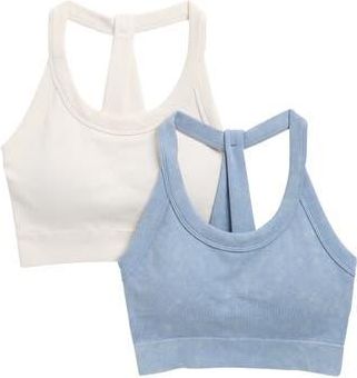 90 Degree by Reflex 2-Pack Stonewashed Seamless Sports Bras in Rain Washed/Sugar Swizzle at Nordstrom Rack, Size X-Large