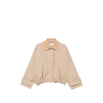 R&oacute;he Contrast-collar Bomber Jacket