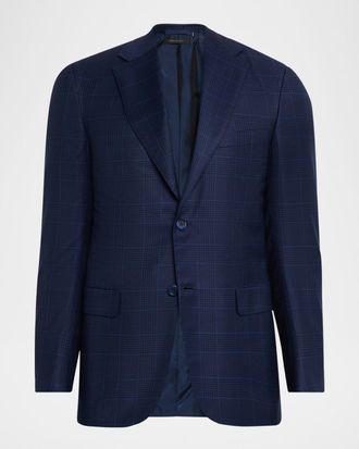 Brioni Men & apos;s Wool Plaid Single-Breasted Sport Coat