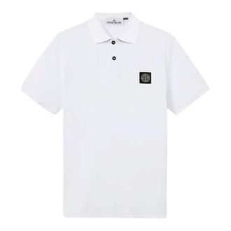 Stone Island Polo de Manga Corta Ajustado - Tops - Hombre - Blanco - 3XL