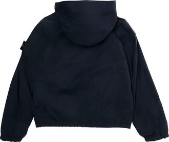 Stone Island Boys Kids Hooded Jacket Blue Polyamide