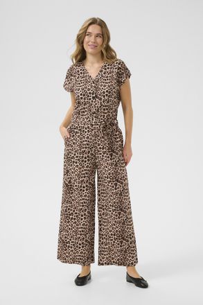 Cream Jumpsuit Loose fit animal