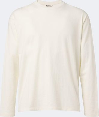 Auralee T-shirt in jersey di cotone e cashmere