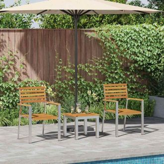 vidaXL Vidaxl - Conjunto De Comedor De Jard&iacute;n 3 Pcs Madera Maciza De Acacia