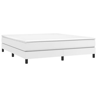 vidaXL Estructura De Cama Con Somier Cuero Sint&eacute;tico Blanco 180x200cm Vidaxl