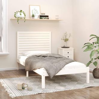 vidaXL Estructura De Cama Madera Maciza De Pino Blanca 90x200 Cm Vidaxl