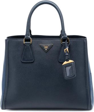 Prada Borsa tote in pelle Saffiano bicolore 2013-2025 - Blu