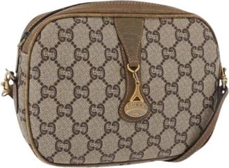 Gucci Pre-owned Cross Body Bags, female, Beige, Size: ONE SIZE Pre-owned Vintage GG Canvas Shoulder Bag