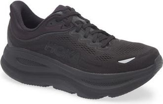 Hoka One One Bondi 9 Running Shoe in Black /Black at Nordstrom, Size 12.5