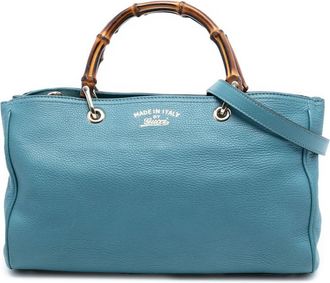 Gucci Pre-owned Gucci Medium Calfskin Bamboo Shopper Satchel Ladies 323660 520981