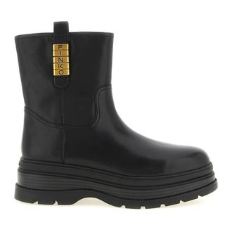 Pinko Pinko, Schoenen, Dames, Zwart, 40 EU, Leer, Eva 02 Enkellaarsjes