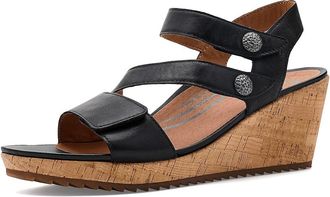 Aetrex Madelyn Wedge Sandal Womens Sandals Black : EU 42 (US Womens 10.5-11) M (B), Leather