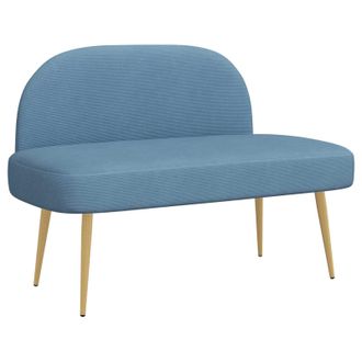 vidaXL Banco Tapizado Con Respaldo Azul 110 X 60 X 76 Cm Tela De Pana Vidaxl