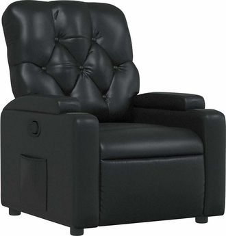 vidaXL Sill&oacute;n Reclinable De Cuero Sint&eacute;tico Negro Vidaxl