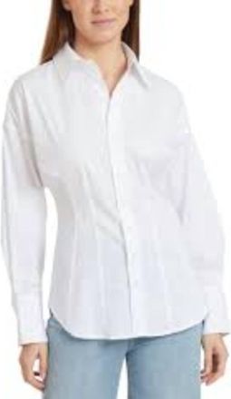 Habitual Fitted Waist Button Down Shirt In White
