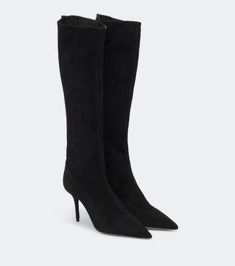 Aquazzura Saint Honore 85 suede boots
