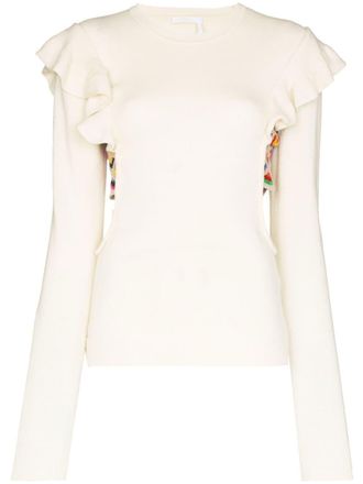 Chlo&eacute; maglione con ruches - Bianco