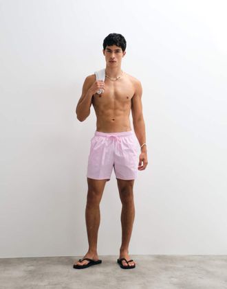 HUGO BOSS Octopus - Pantaloncini da bagno rosa chiaro con stampa del logo