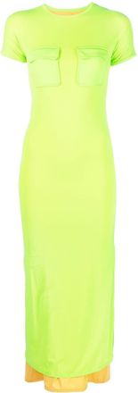 Sunnei pocket-detail midi dress - women - Polyamide/Elastane - S - Green