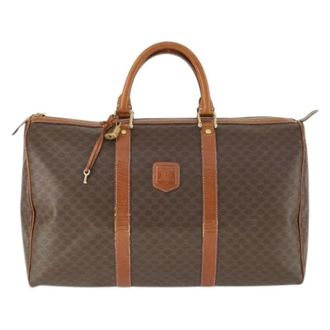 Celine Pre-owned Weekend Bags, unisex, Brown, Size: ONE SIZE Pre-owned Vintage macadam boston bag