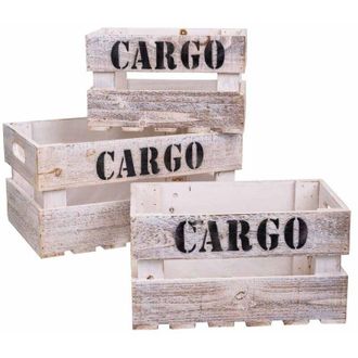 Wanderlust Deco Wanderlust Deco - Set 3 Cajas De Madera Blancas