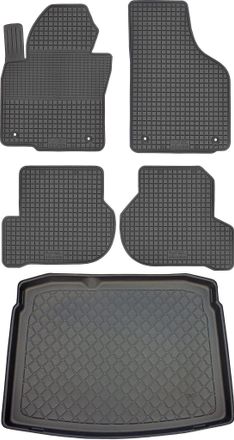 OEM Volkswagen Golf Vi Comfortline Hatchback De 09.2008 A 09.2012. Juego: Alfombrillas De Goma Para Coche + Alfombrilla Para Maletero