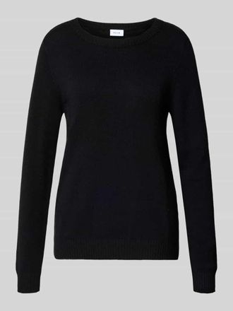 Vila Strickpullover aus Viskose-Mix mit Rundhalsausschnitt in Black, Gr&ouml;&szlig;e XL