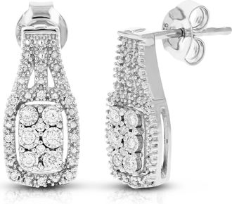 Vir Jewels 1/5 cttw Round Lab Grown Diamond Dangle Earrings.925 Sterling Silver Prong Set 2/3 Inch