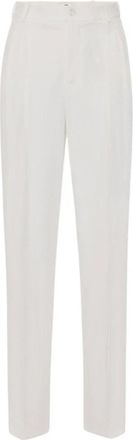 Elisabetta Franchi Slim-fit Broek - Dames - Slim Fit Broeken - Wit - S - Leer - Broeken