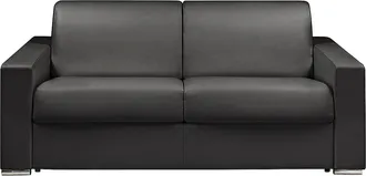 Vente-Unique Vente-unique - Divano Letto 3 Posti Ribalta Letto 140cm Materasso 14cm Memory Foam - In Similpelle Nero - Calito
