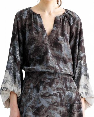 Go Silk Bubbled Up Blouse In Nightshadow Dye