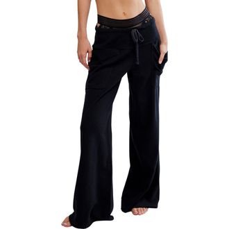 Free People Staycation Lounge Pants in Black at Nordstrom, Size X-Large