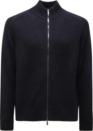 PESERICO Wollen Vest Cardigan Met Rits Marineblauw - Heren - Vesten - Blauw - S - Wol - Truien & Vesten