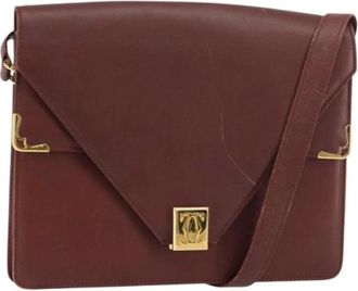 Cartier Pre-owned Cross Body Bags, female, Red, Size: ONE SIZE Pre-owned Leather Crossbody Bag