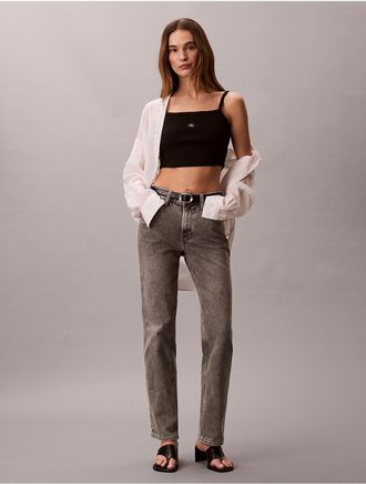 Calvin Klein Jeans Calvin Klein Womens High Rise Straight Jeans - Grey - 24W x RL