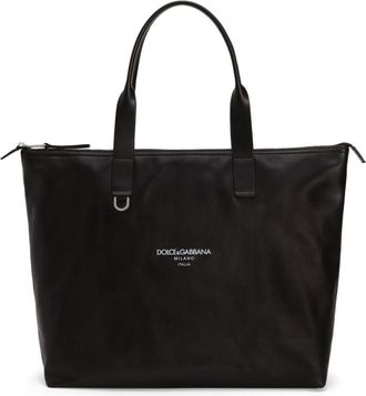 Dolce & Gabbana Logo-Print Tote Bag - Mens - Calf Leather