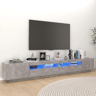 vidaXL Vidaxl - Mueble Para Tv Con Luces Led Gris Hormig&oacute;n 260x35x40 Cm