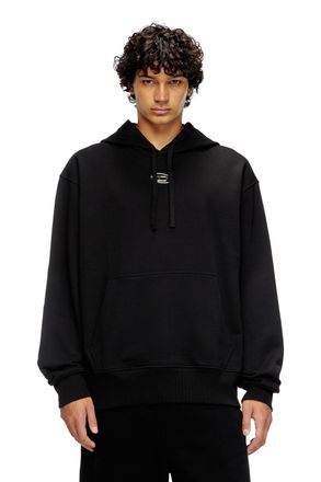 Diesel Hoodie with metallic logo - Sweaters - Man - Black