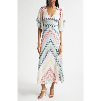 Missoni Midi Dress in Multicolor On White Base at Nordstrom, Size 4 Us