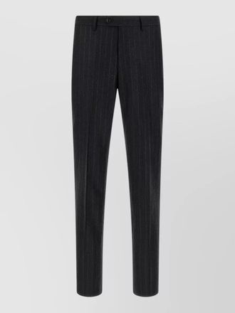 Tagliatore virgin wool pinstripe single-breasted coat