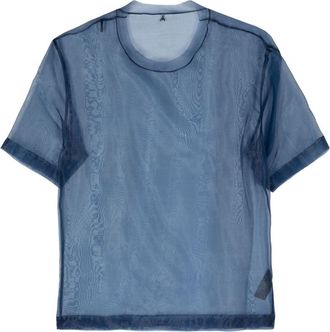 Patrizia Pepe sheer organza T-shirt - men - Polyester - 54 - Blue
