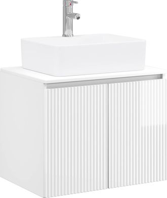 vidaXL Juego De Muebles De Ba&ntilde;o Blanco Brillante Madera De Ingenier&iacute;a Vidaxl
