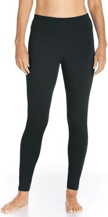 Coolibar Womens Swim Tights - UPF 50+ Sun Protection - Deep Water in Black at Nordstrom, Size Xx-Large