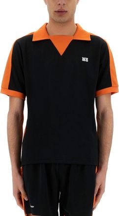 Wales Bonner Black Shirt Collar Polo
