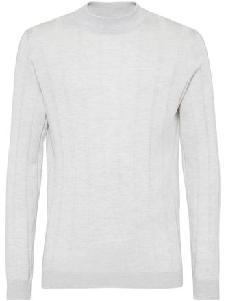 Brunello Cucinelli ribbed turtleneck jumper - White