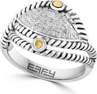 Effy Diamond Pav&eacute; Twist Ring - 0.19 ctw in Yellow at Nordstrom Rack, Size 7