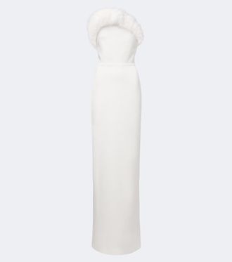 DAVID KOMA Strapless bustier gown