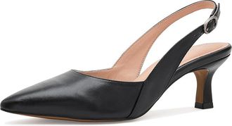 Johnston & Murphy Lindsey Slingback Womens Wedge Shoes Black : 6.5 M, Leather/Synthetic