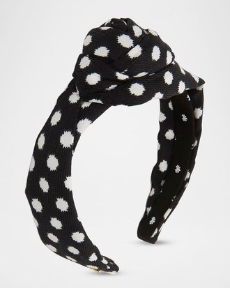 Lele Sadoughi Rosette Polka Dot Headband